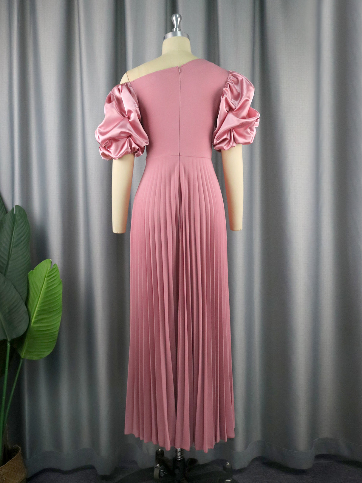 ONTINVA Pink Pleated Party Dresses A Line