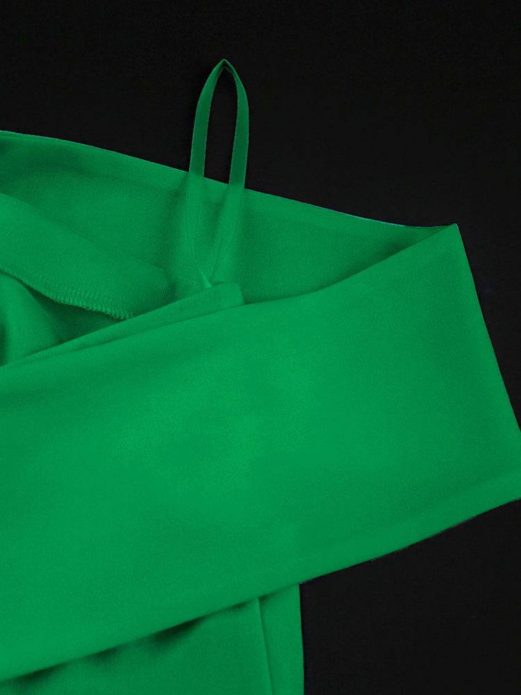 ONTINVA Green Tassel Dress Women Bodycon Off Shoulder Fringe Backless Midi Big Size 4XL Birthday Party Club Date Night Event Robes