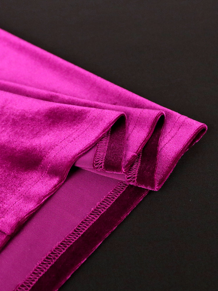 ONTINVA V-Neck Velvet Vintage Party Dress