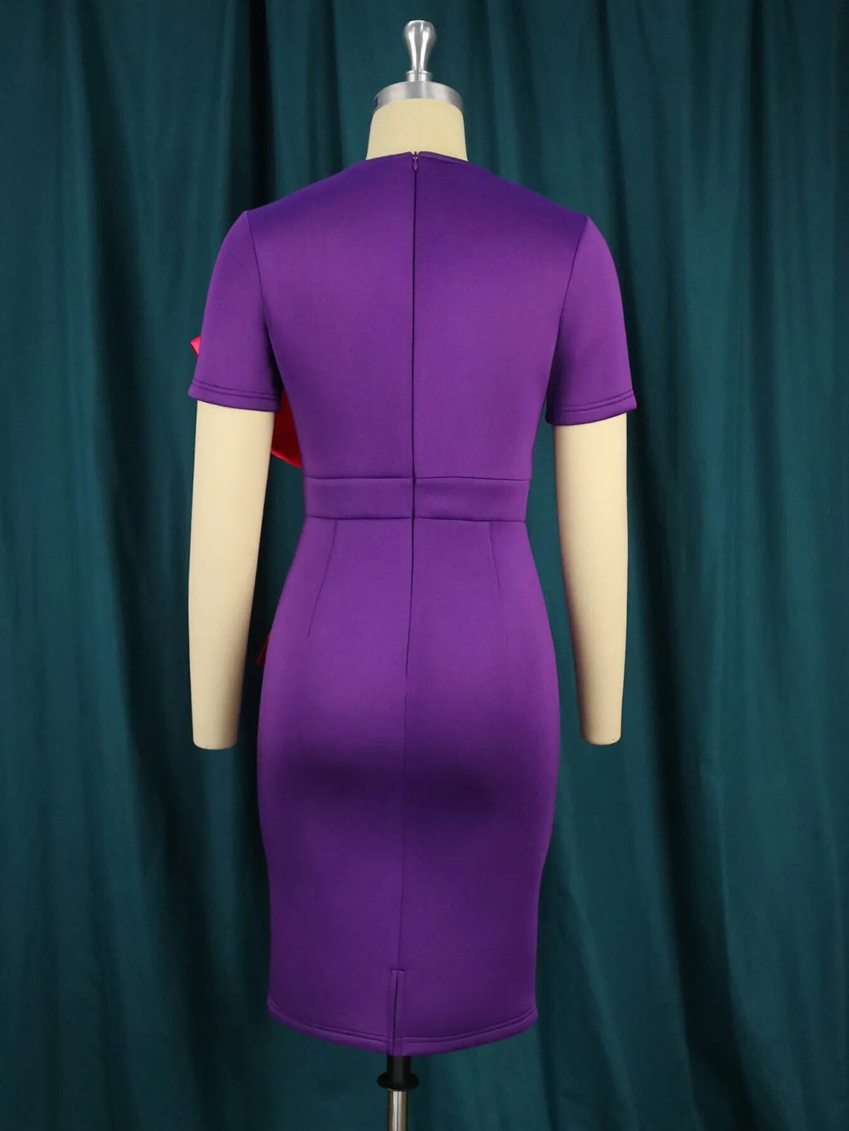 ONTINVA Purple O Neck Bowtie Sexy Bodycon Dress Women