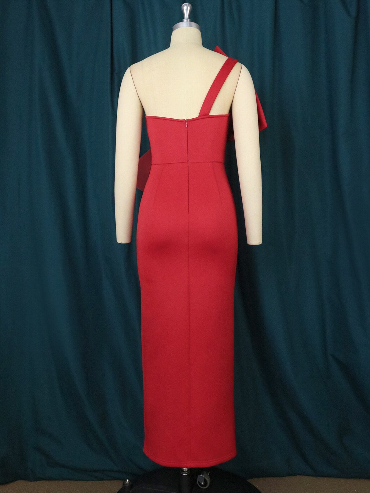 ONTINVA Maxi One Shoulder Bow Birthday Dress Slit