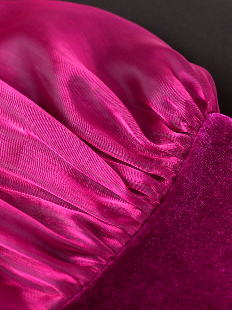 ONTINVA V-Neck Velvet Vintage Party Dress