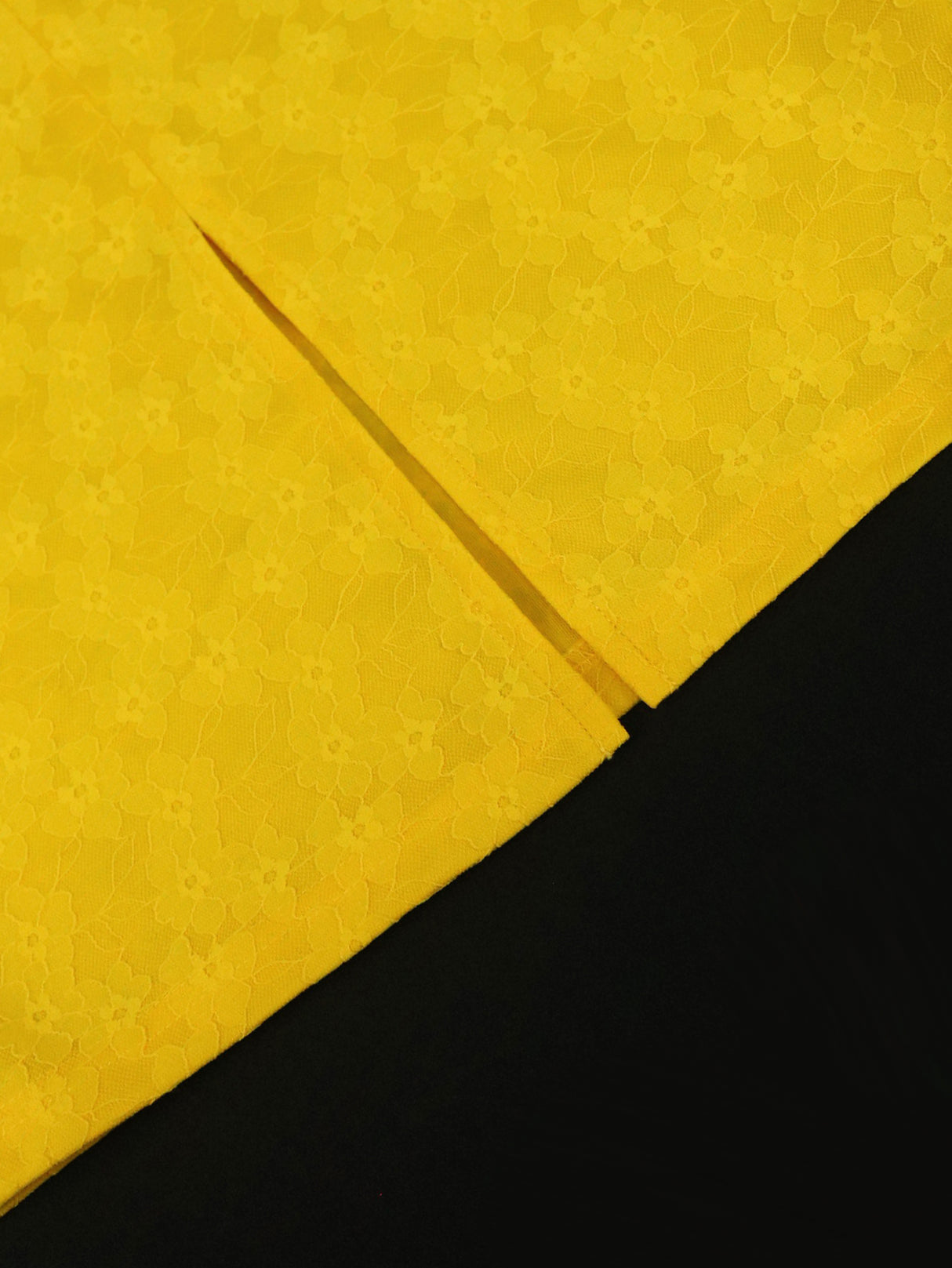 ONTINVA Yellow Off Shoulder Ruflle Lace Dresses Midi