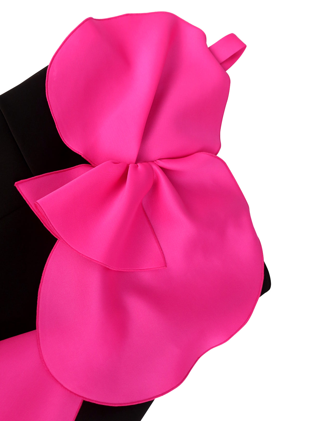 AOMEI Fuchsia One Shoulder Strap Irregular Fishtail Dresses Midi