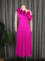 ONTINVA  Pink Pleated Party Dresses A Line