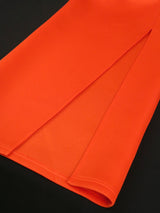 ONTINVA Backless Orange Big Bow Dress Party High Slit
