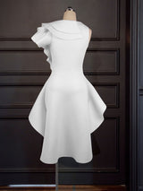 ONTINVA Women Irregular Ruffles Party Dresses Mini