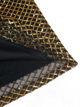 ONTINVA  Plaid Glitter Sequin Dress Midi Party Skew Collar