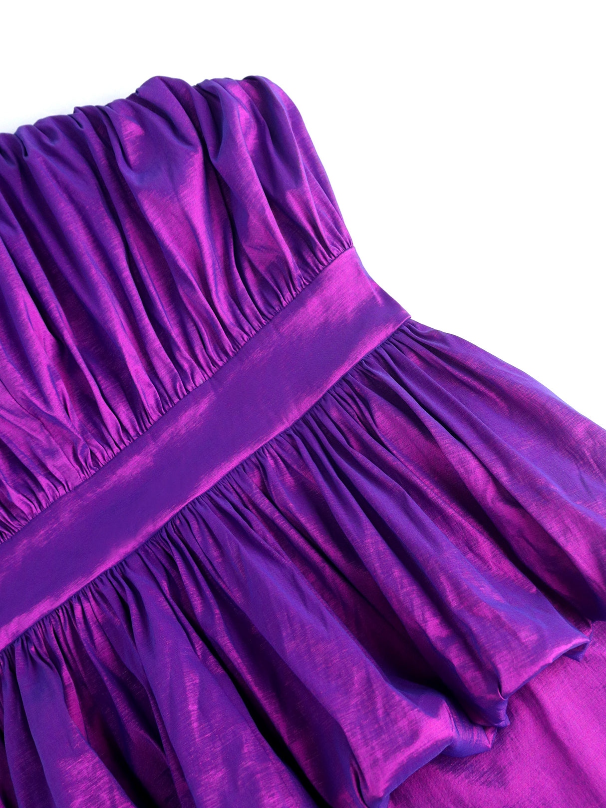ONTINVA Shiny Women Tube Top Purple Long Evening Party Dress Sexy Strapless Folds Ruffle Bodycon Slit African Female Cocktail Prom Gowns