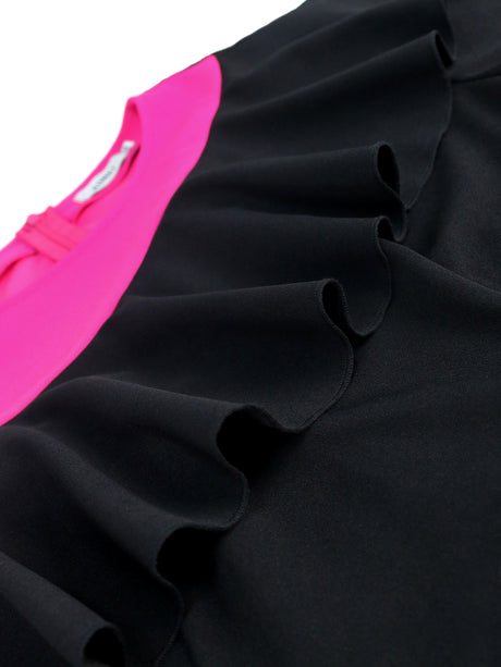 ONTINVA Elegant Dresses Women 2023 Ruffle Color Block O Neck Half Sleeve Autumn Evening Party  African Event Midi Gowns New