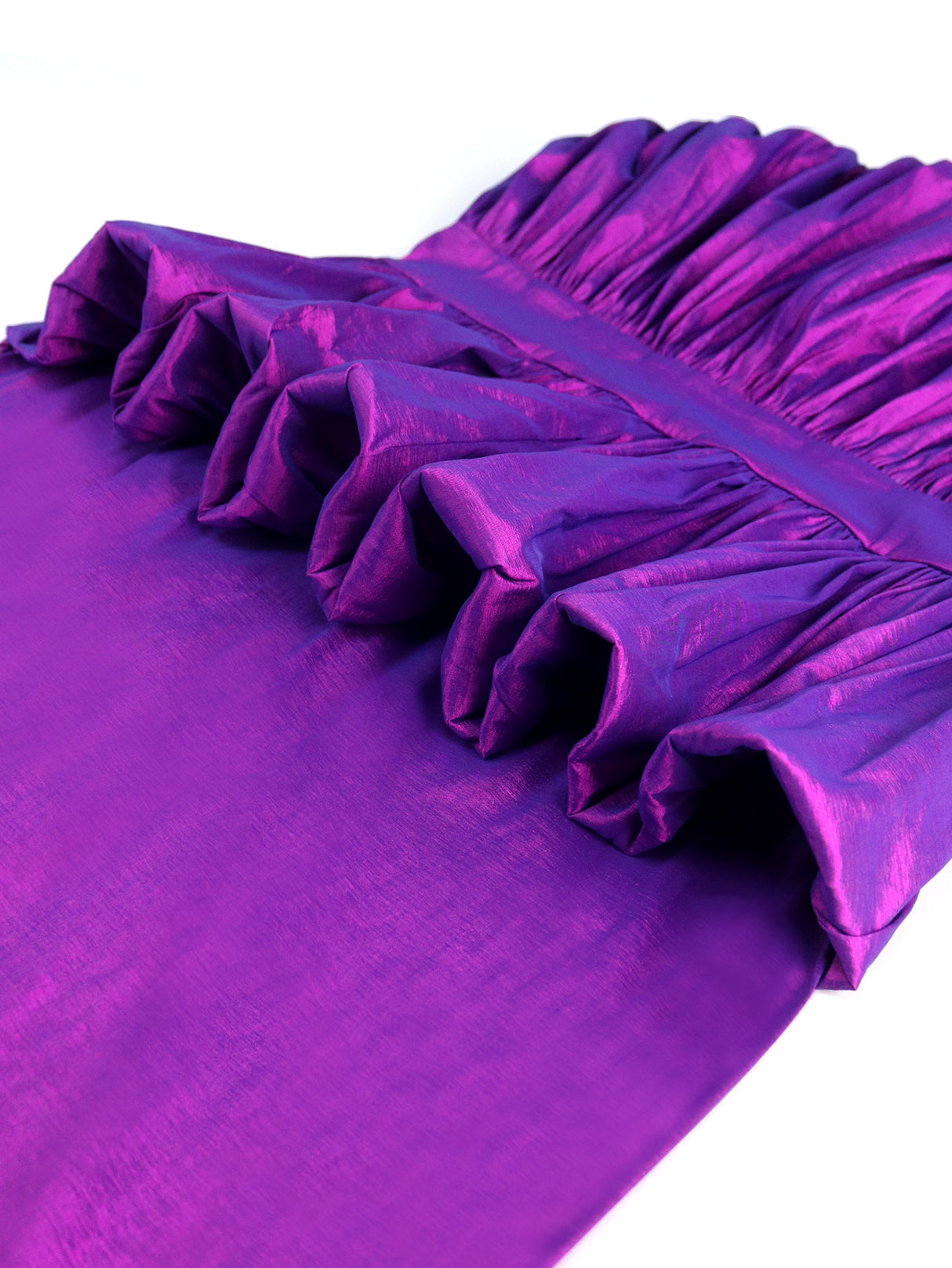 ONTINVA Shiny Women Tube Top Purple Long Evening Party Dress Sexy Strapless Folds Ruffle Bodycon Slit African Female Cocktail Prom Gowns