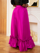 ONTINVA Women High Waist Rose Skirt Christmas Elegant Slim Ruffles Classy Saias Jupe Salads Femme Office Ladies Date Out 2023 New