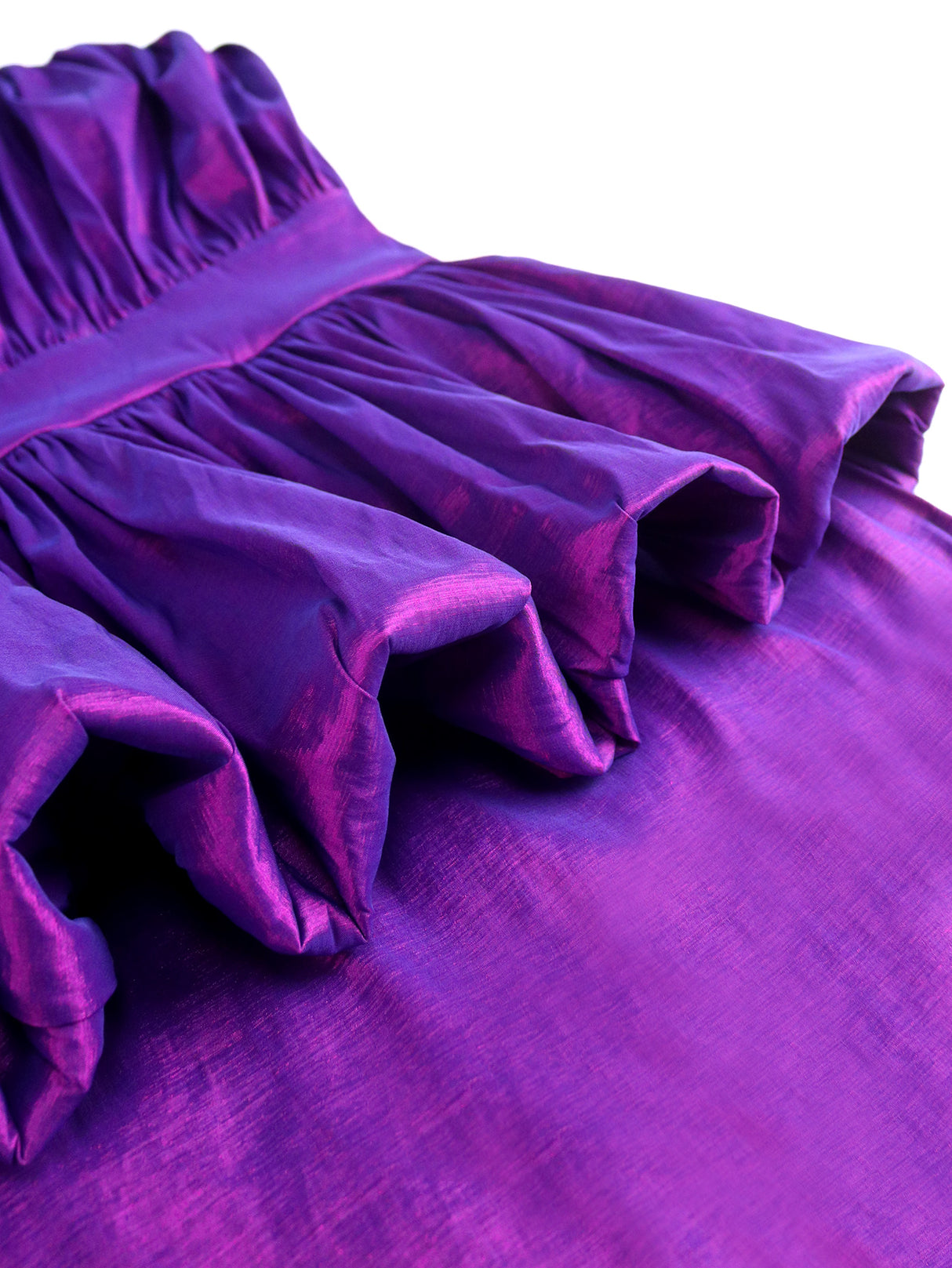 ONTINVA Shiny Women Tube Top Purple Long Evening Party Dress Sexy Strapless Folds Ruffle Bodycon Slit African Female Cocktail Prom Gowns