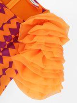 ONTINVA Floral Patchwork Mesh Ruffles Party Dresses