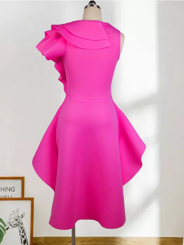ONTINVA Women Irregular Ruffles Party Dresses Mini