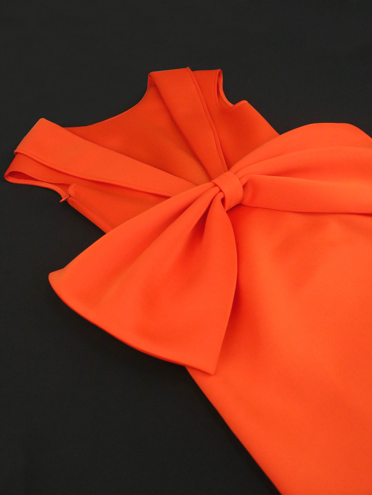 ONTINVA Backless Orange Big Bow Dress Party High Slit