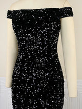 ONTINVA Black Luxury Off The Shoulder Sequins Dresses