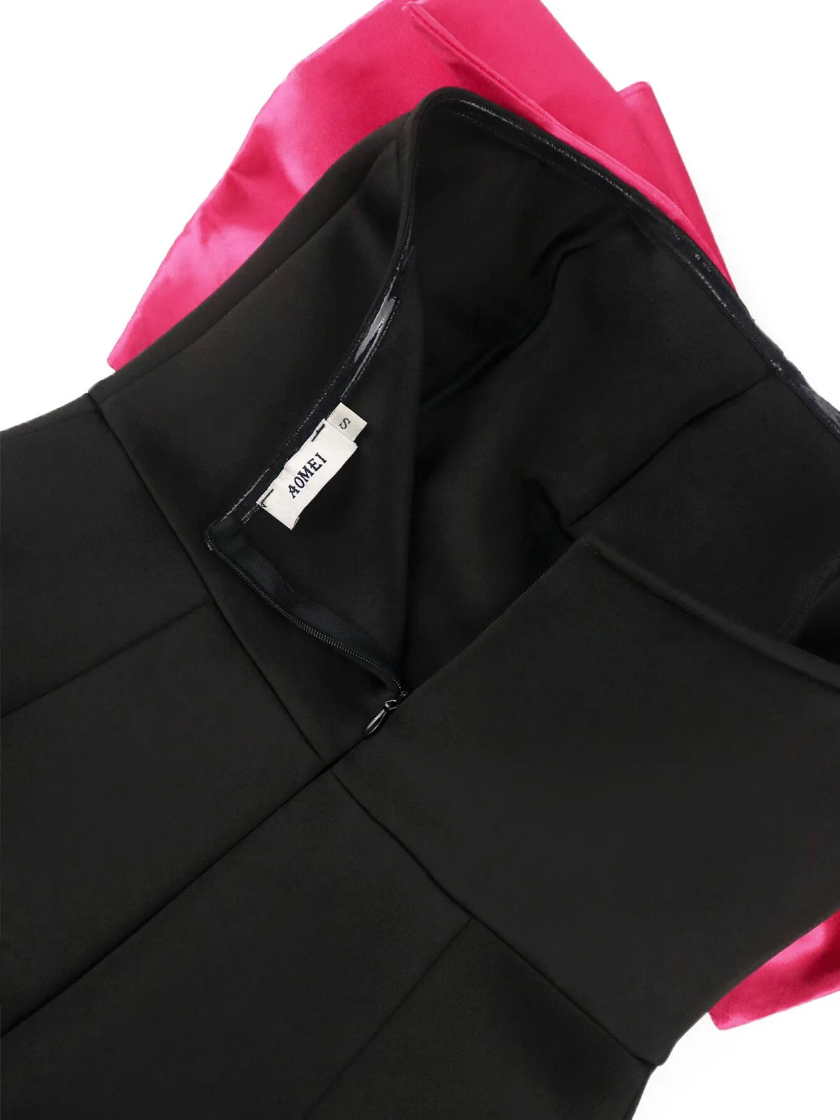 ONTINVA Black Strapless Big Bow Pencil Party Dress Women