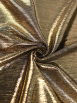 ONTINVA Gold Shiny Bronzing Evening One Shoulder Pleated Dress
