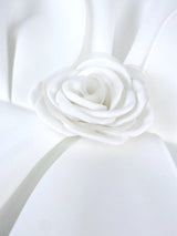 ONTINVA White Dresses Lace Long Sleeve Flower Appliques