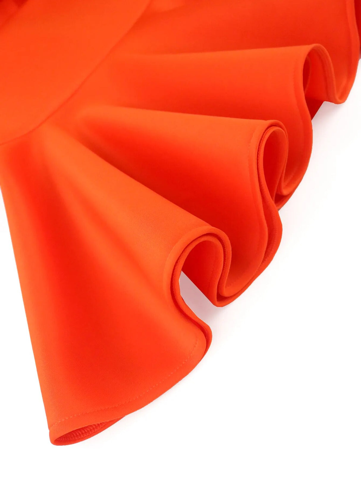 Ontinva Orange Midi Plus Size Ruffles Sleeveless Mermaid Dresses
