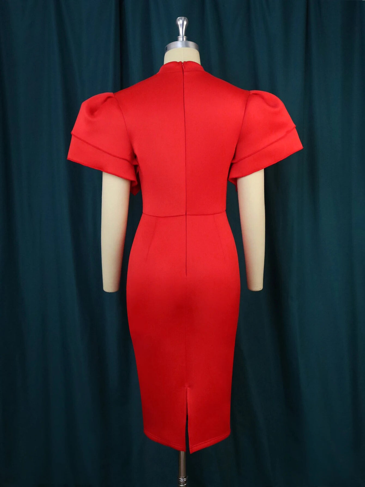 ONTINVA Women O Neck Ruffles Bodycon Dresses