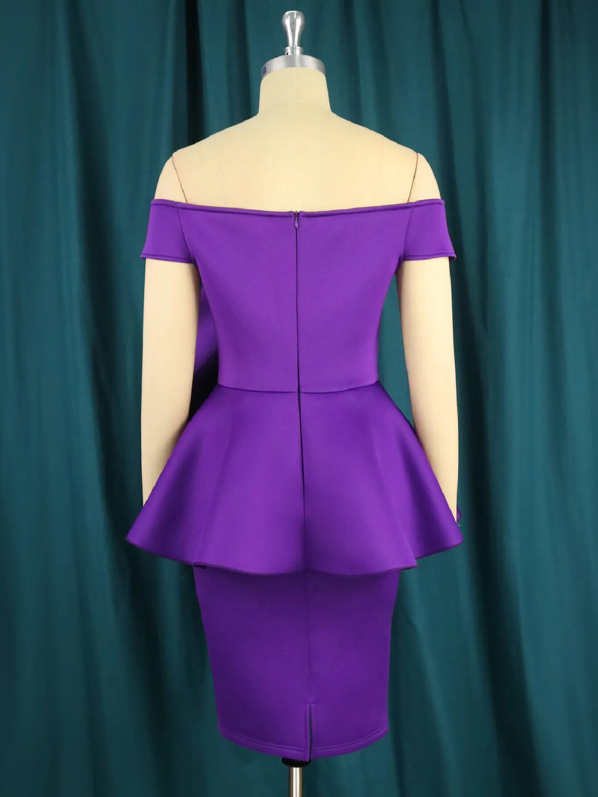 ONTINVA Purple Women Off The Shoulder Evening Dress
