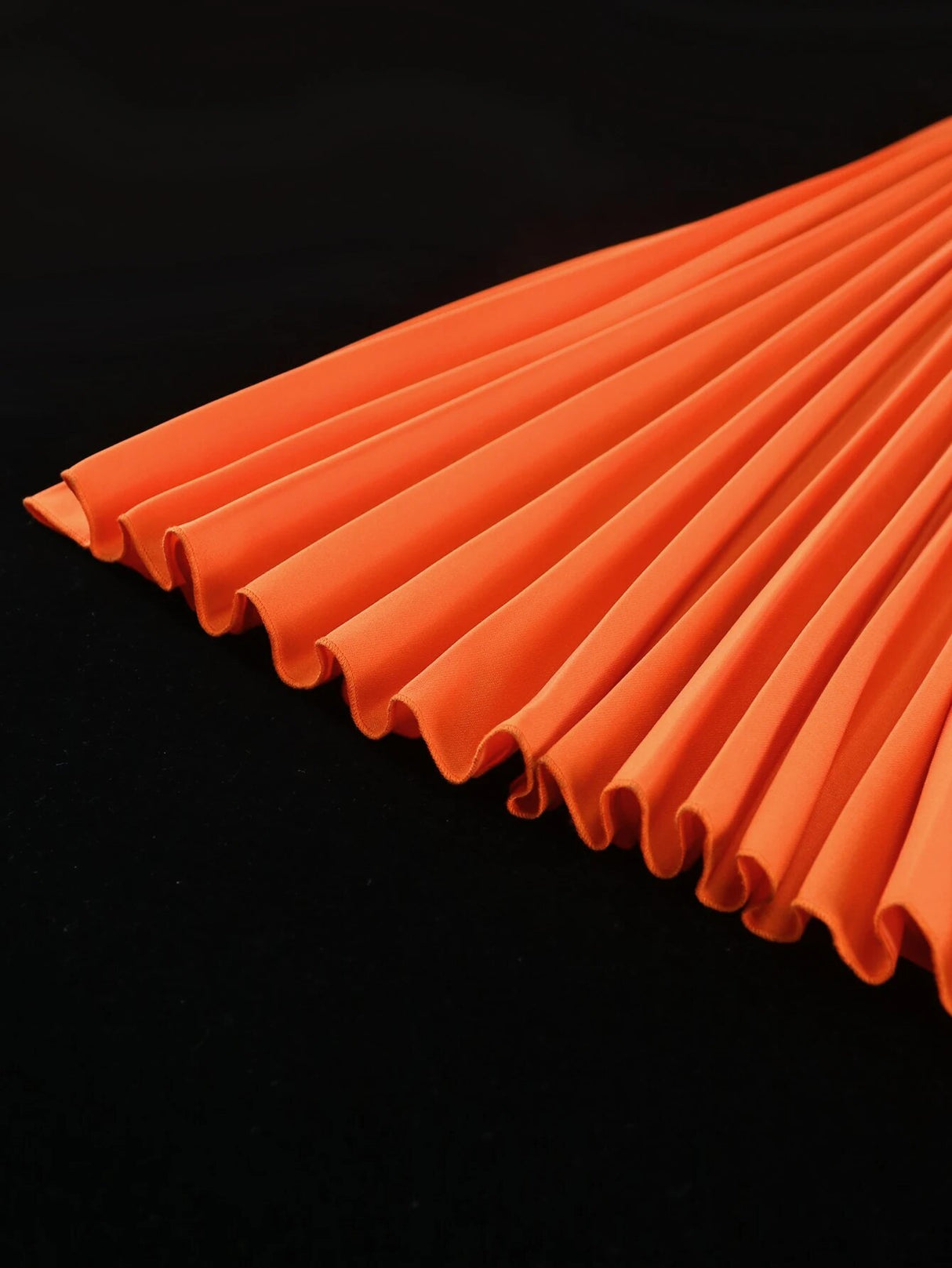 ONTINVA V Neck Orange Short Sleeve Prom Pleated Dress