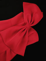 ONTINVA Maxi One Shoulder Bow Birthday Dress Slit