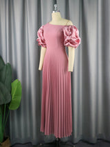 ONTINVA  Pink Pleated Party Dresses A Line