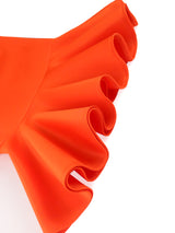 ONTINVA Orange Ruffle Flower Mermaid Dresses Midi