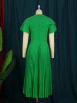 ONTINVA Women Pleated  A Line Midi Dresses For Office Lady